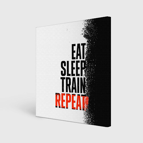 Картина квадратная Eat sleep train repeat / 3D-принт – фото 1