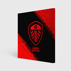 Холст квадратный Leeds United - red gradient, цвет: 3D-принт