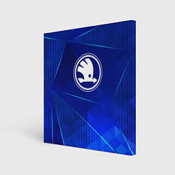 Холст квадратный Skoda blue poly, цвет: 3D-принт