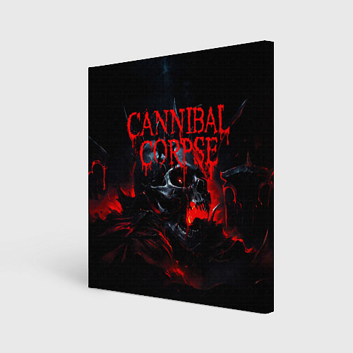 Картина квадратная Cannibal Corpse кровавый череп / 3D-принт – фото 1