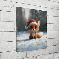 Холст квадратный Новогодняя милая лисичка, цвет: 3D-принт — фото 2