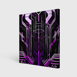 Картина квадратная Purple lines on a black background