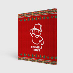 Картина квадратная Stumble Guys new year