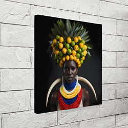 Холст квадратный Африканка с фруктами, цвет: 3D-принт — фото 2