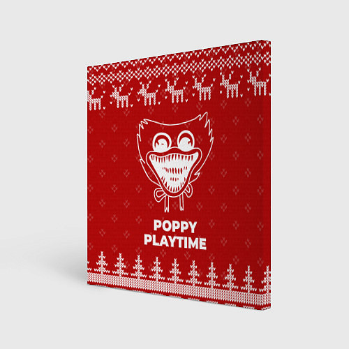 Картина квадратная Новогодний Poppy Playtime с оленями / 3D-принт – фото 1
