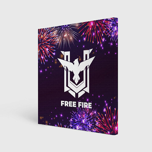 Картина квадратная Праздничный Free Fire / 3D-принт – фото 1