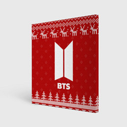 Картина квадратная Новогодний BTS с оленями