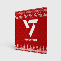 Картина квадратная Новогодний Seventeen с оленями