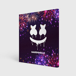 Холст квадратный Праздничный Marshmello, цвет: 3D-принт