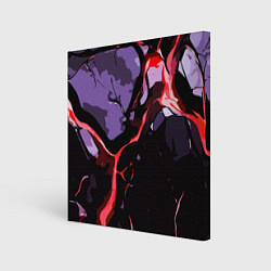 Холст квадратный Красный разлом в камне, цвет: 3D-принт