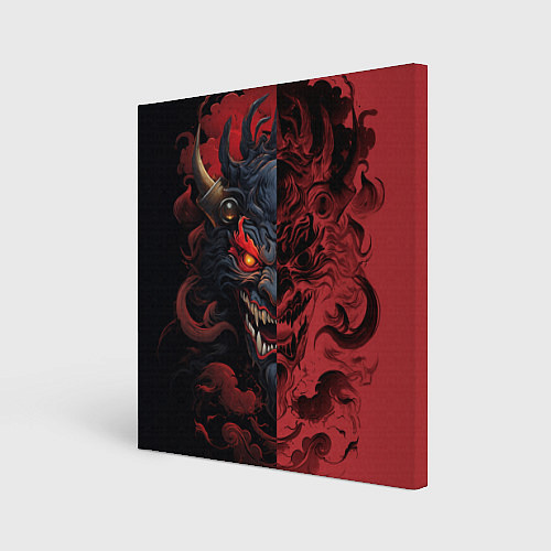 Картина квадратная Японский демон Они / 3D-принт – фото 1