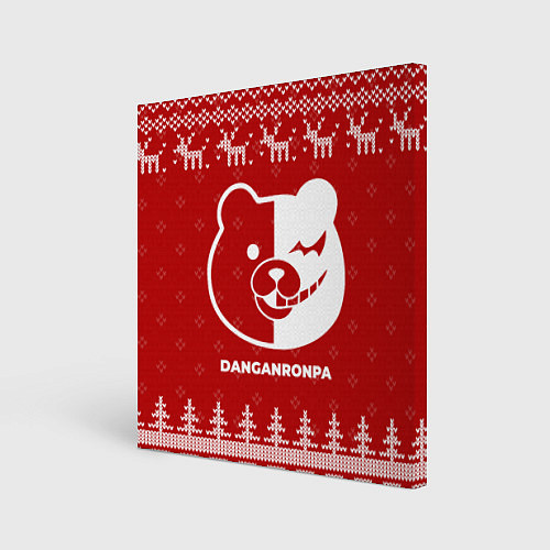 Картина квадратная Новогодний Danganronpa с оленями / 3D-принт – фото 1