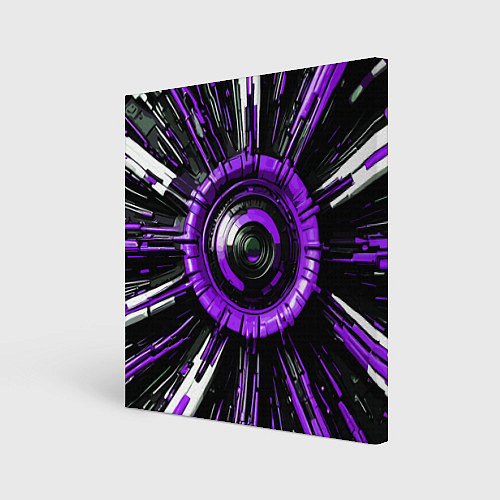 Картина квадратная Чёрно-фиолетовая сфера киберпанк / 3D-принт – фото 1