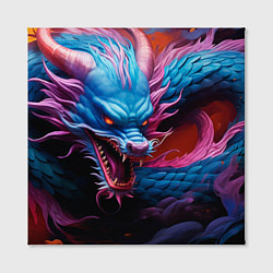 Холст квадратный Рогатый дракон, цвет: 3D-принт — фото 2