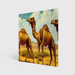 Картина квадратная Верблюды в пустыне
