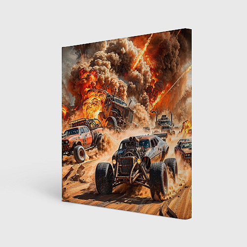 Картина квадратная Mad Max - explosion cars / 3D-принт – фото 1