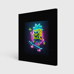 Картина квадратная Sponge Bob on a skateboard - ai art fantasy