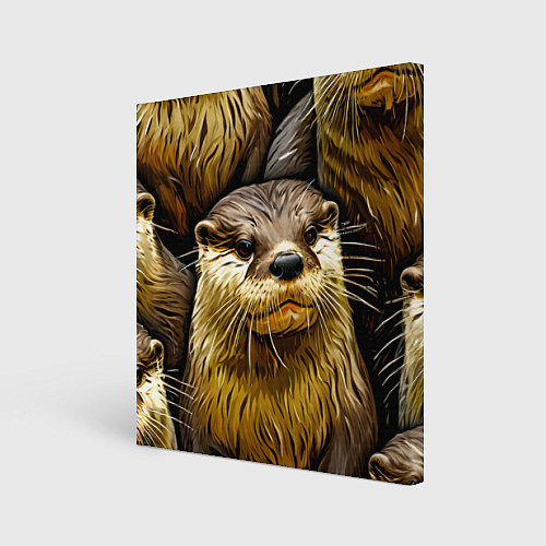 Картина квадратная Выдры / 3D-принт – фото 1