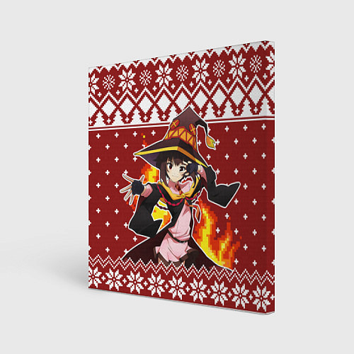 Картина квадратная Мегумин свитер новогодний / 3D-принт – фото 1