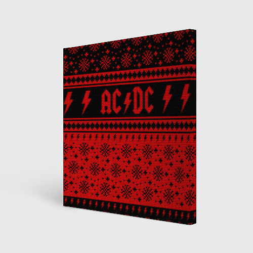 Картина квадратная ACDC christmas sweater / 3D-принт – фото 1