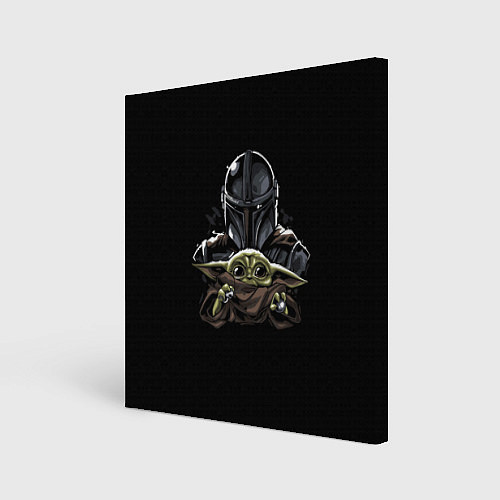 Картина квадратная Мандолорец - Грогу / 3D-принт – фото 1