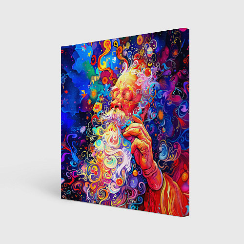 Картина квадратная Santa Claus: pop-art modern pointillism / 3D-принт – фото 1