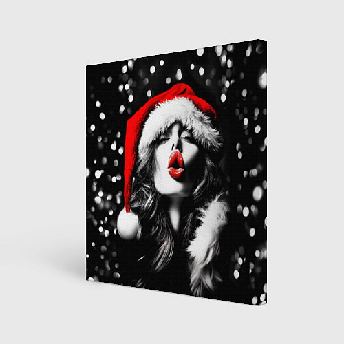 Картина квадратная Снегурочка - воздушный поцелуй / 3D-принт – фото 1