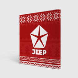 Картина квадратная Новогодний Jeep