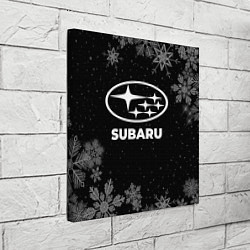 Холст квадратный Снежный Subaru, цвет: 3D-принт — фото 2