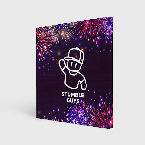 Картина квадратная Праздничный Stumble Guys / 3D-принт – фото 1