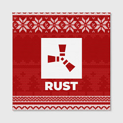 Холст квадратный Новогодний Rust, цвет: 3D-принт — фото 2