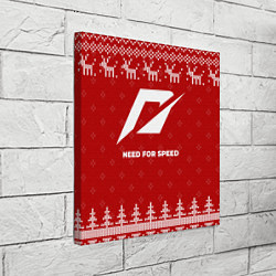 Холст квадратный Новогодний Need for Speed с оленями, цвет: 3D-принт — фото 2
