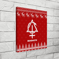 Холст квадратный Новогодний Behemoth с оленями, цвет: 3D-принт — фото 2