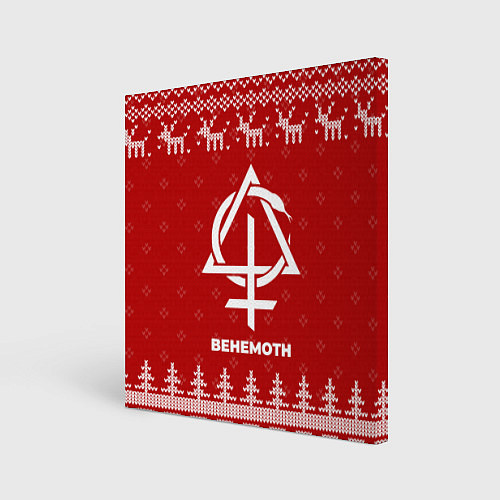 Картина квадратная Новогодний Behemoth с оленями / 3D-принт – фото 1