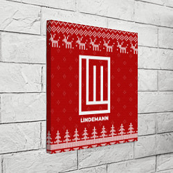 Холст квадратный Новогодний Lindemann с оленями, цвет: 3D-принт — фото 2