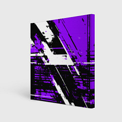 Картина квадратная Diagonal black and white stripes on a purple backg