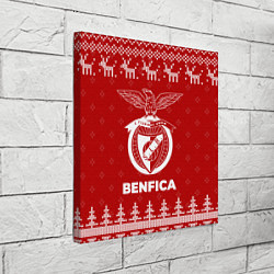 Холст квадратный Новогодний Benfica с оленями, цвет: 3D-принт — фото 2