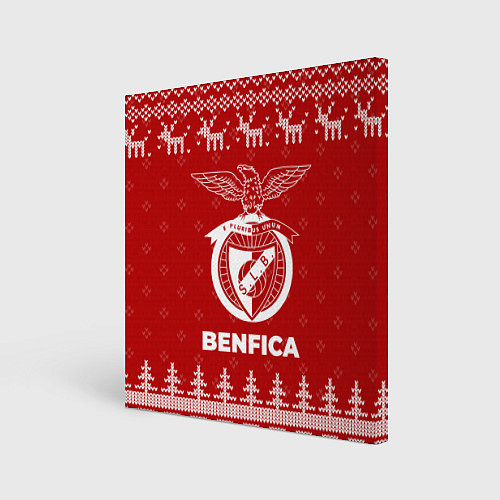 Картина квадратная Новогодний Benfica с оленями / 3D-принт – фото 1