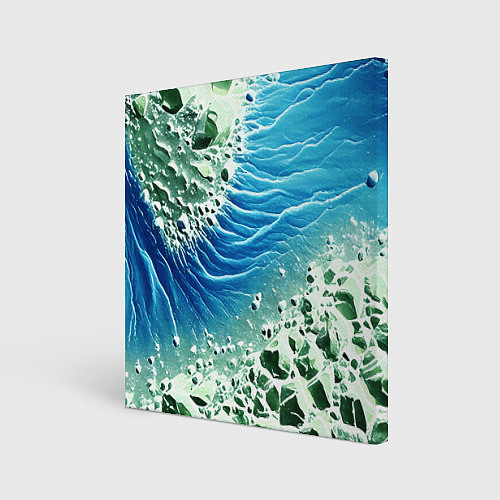 Картина квадратная Берег и синие волны / 3D-принт – фото 1