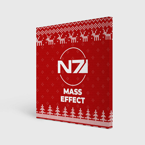 Картина квадратная Новогодний Mass Effect с оленями / 3D-принт – фото 1