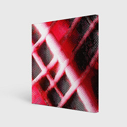 Картина квадратная Красная сеть на чёрном фоне