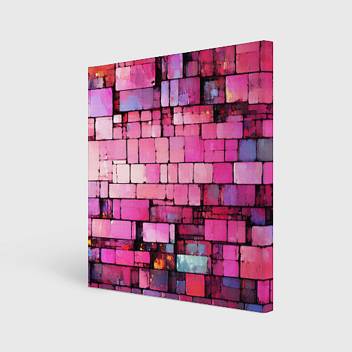 Картина квадратная Pink bricks / 3D-принт – фото 1
