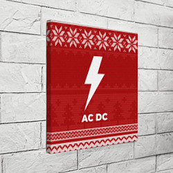 Холст квадратный Новогодний AC DC, цвет: 3D-принт — фото 2