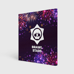 Холст квадратный Праздничный Brawl Stars, цвет: 3D-принт