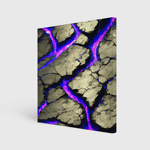 Картина квадратная Треснувший камень фиолетовый / 3D-принт – фото 1