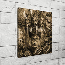 Холст квадратный Гарри Поттер и волшебные существа в стиле тату, цвет: 3D-принт — фото 2