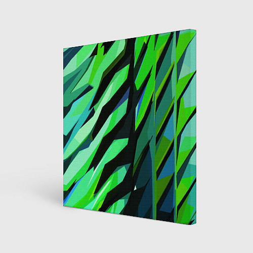 Картина квадратная Чёрно-зелёная абстракция / 3D-принт – фото 1