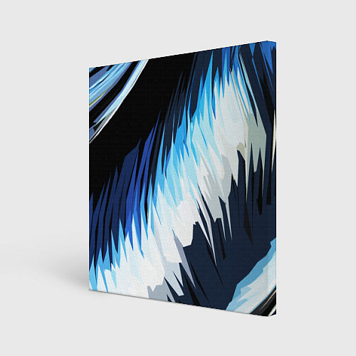 Картина квадратная Бело-синие острые полосы / 3D-принт – фото 1