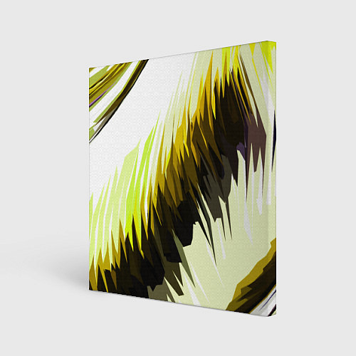 Картина квадратная Чёрно-жёлтые острые полосы на белом фоне / 3D-принт – фото 1