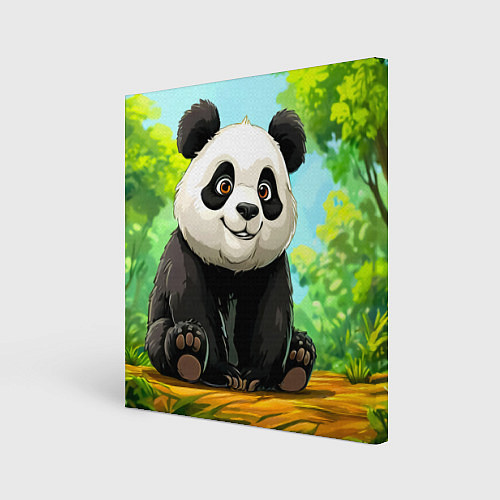 Картина квадратная Пандочка в лесу / 3D-принт – фото 1